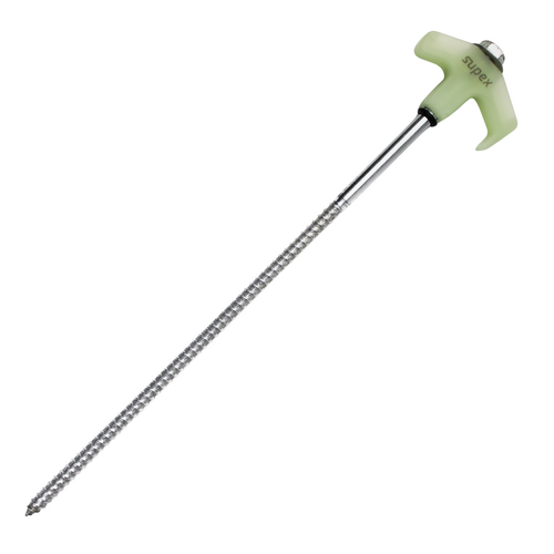 Supex Glow-In-The-Dark Hard Ground Screw-In Peg | 300mm | Single