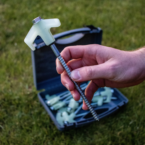 Supex Glow-In-The-Dark Hard Ground Screw-In Peg Kit | 16 Piece