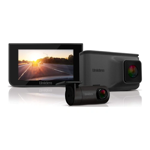 Uniden IGOCAM45R 2K 1296p Dash Cam with Full HD Rear Camera, 7.6cm LCD Screen, WiFi