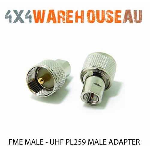 FME Male to UHF PL259 Male Adadpter Type Plug Gold Pin By 4X4 Warehouse 