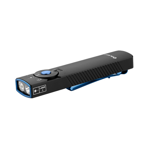Olight Arkfeld Pro Flat EDC Torch with White Light, Green Laser & UV - Black