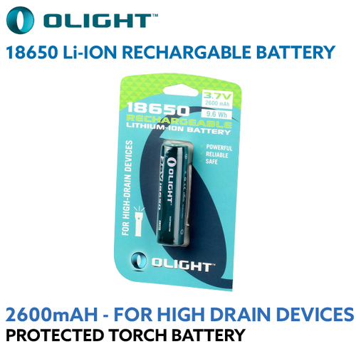Olight 2600mAh 18650 protected Li-ion rechargeable battery