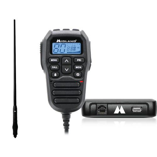 Midland PRO902 Mini Compact 5W UHF Radio w/ Speaker Mic + 6.6dBi RADOME 1.0M Antenna