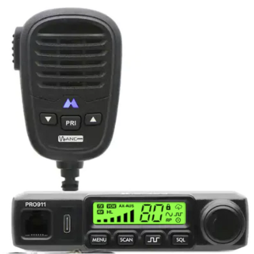 Midland PRO911 12/24v MINI 80 CHANNEL UHF CB RADIO W/ NOISE CANCELLING MIC KIT