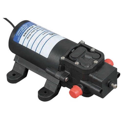 12 Volt Water Pump 2.4 LPM for camp showers and general applications.