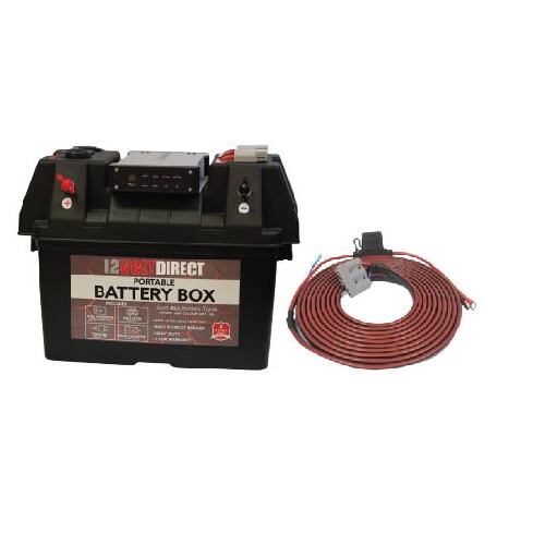 Plug & Play Portable Dual Battey Battery Box Powerstation Kit w/ intergrated 40 Amp DC to DC Charger