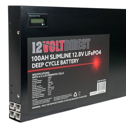100Ah 12.8V Super Slimline Lithium LiFePO4 Deep Cycle Battery