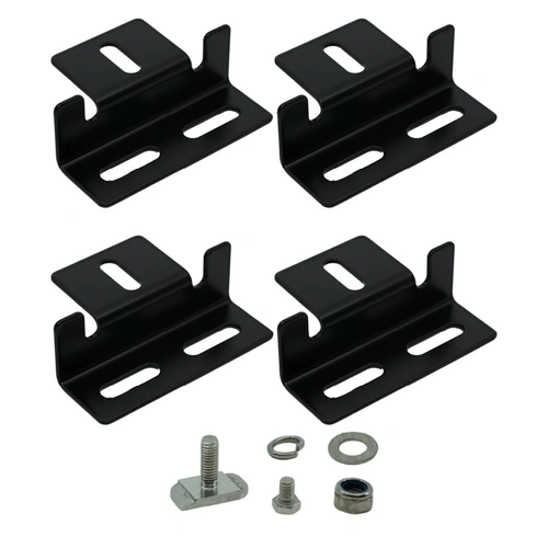12 Volt Direct - Roof Rack Mounting Brackets for Solar Panels Black Set of 4