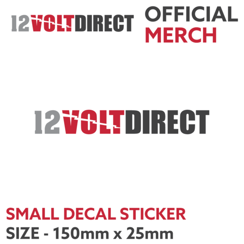 Small 12 Volt Direct Logo Sticker - 150mm x 25mm