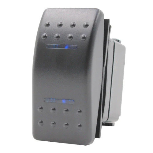 SPDT Dual Illuminated Rocker Switch Blue 12V 20A
