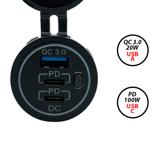 45 Watts High Output USB Charger USB A & USB Type C PD