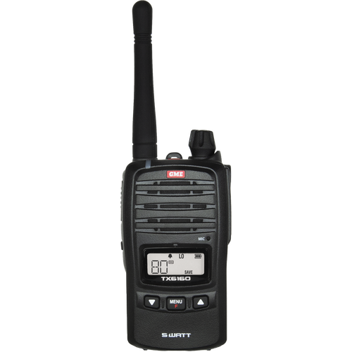 GME TX6160X 5/1 Watt IP67 UHF CB Handheld Radio - Black