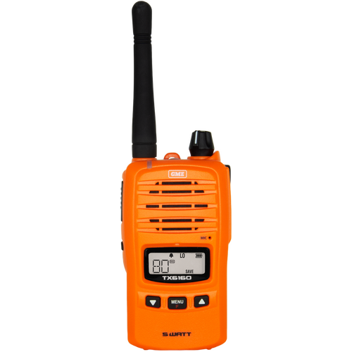 GME TX6160XO 5/1 Watt IP67 UHF CB Handheld Radio - Blaze Orange