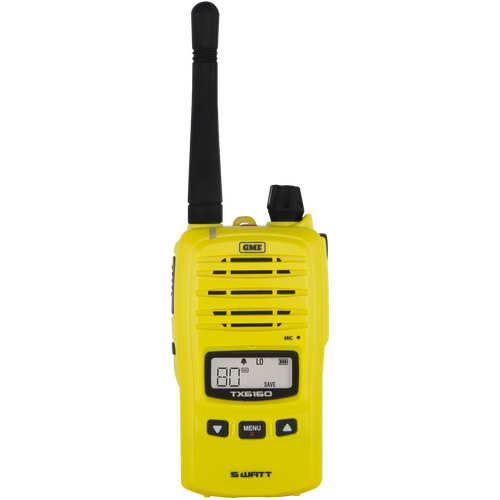 GME TX6160XY 5/1 Watt IP67 UHF CB Handheld Radio - Yellow