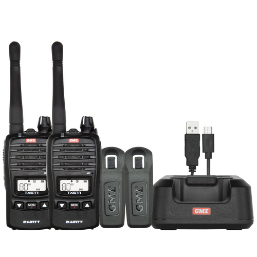 GME TX677TP 2 Watt UHF CB Handheld Radio - Twin Pack