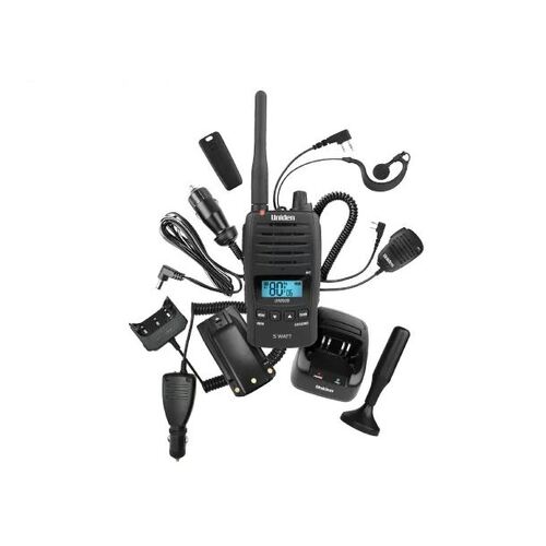 Uniden UH850S-DLX 5 Watt UHF Waterproof CB Handheld Radio - Deluxe Pack