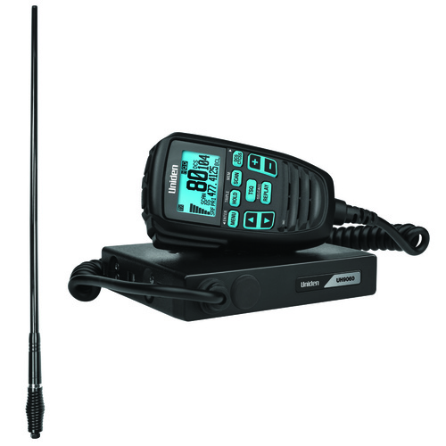 Uniden UH9060 Mini Compact UHF CB w/ AT970BK 6.6 dBi Gain Antenna