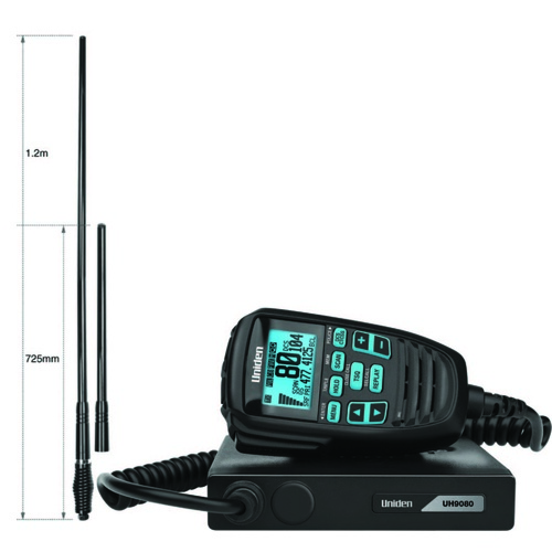 Uniden UHF 4×4 Pack UHF CB Mobile UH9060 + Heavy Duty Antenna AT970BKS