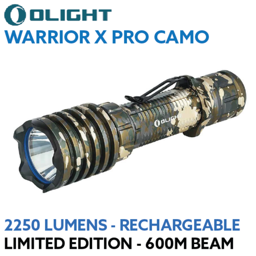 Olight Warrior X Pro 2250 lumen 600m Limited Edition Camo LED torch