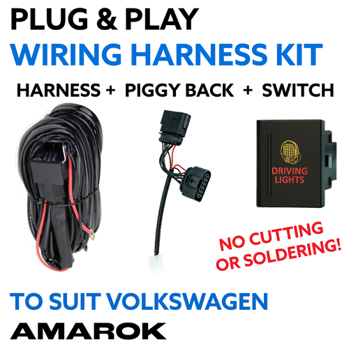 Volkswagen Amarok Plug & Play LED Driving Lights Wiring Harness Kit