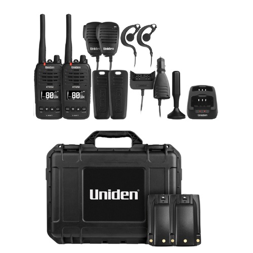 Uniden XTRAK 50 5 WATT UHF Tradies Twin Pack Smart Waterproof Handheld Radios
